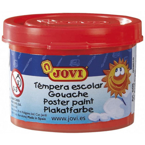 Témpera escolar jovi, bote de 35 ml. color bermellón.