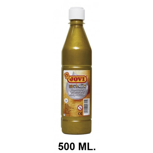 Témpera escolar líquida jovi, botella de 500 ml. color metalic oro.