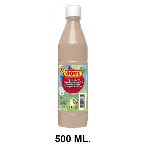 Témpera escolar líquida jovi, botella de 500 ml. color carne.