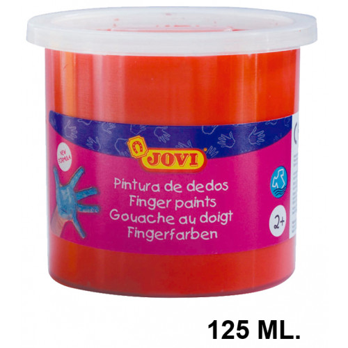 Pintura de dedos jovi, bote de 125 ml. color bermellón.