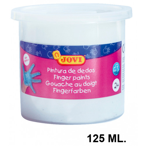 Pintura de dedos jovi, bote de 125 ml. color blanco.