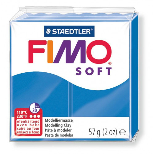 Pasta para modelar staedtler fimo® soft 8020, pastilla de 57 grs. color azul.