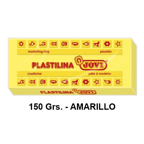 Plastilina jovi, pastilla de 150 grs. color amarillo.