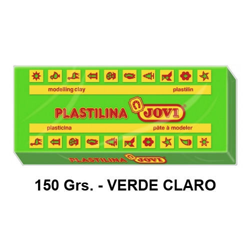 Plastilina jovi, pastilla de 150 grs. color verde claro.