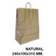 Bolsa en papel kraft con asas retorcidas q-connect, 240x100x310 mm. natural