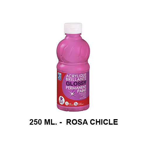 Pintura acrílica brillante glossy lefranc bourgeois, bote de 250 ml. color rosa chicle.