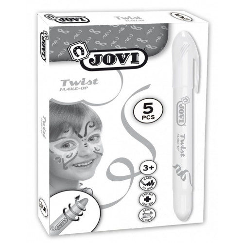 Barra de maquillaje jovi twist face paint, blanco, estuche de 5 uds.