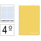 Cuaderno espiral tapa dura liderpapel serie witty en formato 4º, 80 hj. 75 grs/m². 4x4 c/m. color amarillo.