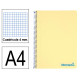 Cuaderno espiral con tapas de polipropileno liderpapel serie wonder, din a4, 80 hj. 90 grs/m². 4x4 c/m. amarillo