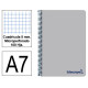 Cuaderno espiral tapa de polipropileno liderpapel serie wonder en formato din a-7, 100 hj. 90 grs/m². 5x5 c/m. color gris.