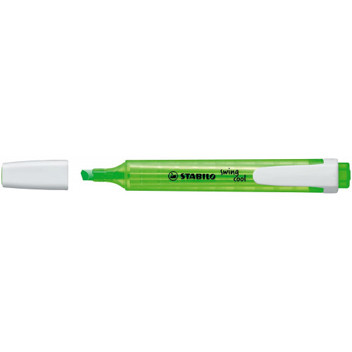 Marcador fluorescente stabilo swing cool verde.