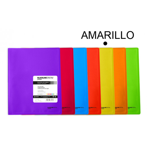 Carpeta con 20 fundas grafoplas poliplás blackline folio, amarillo