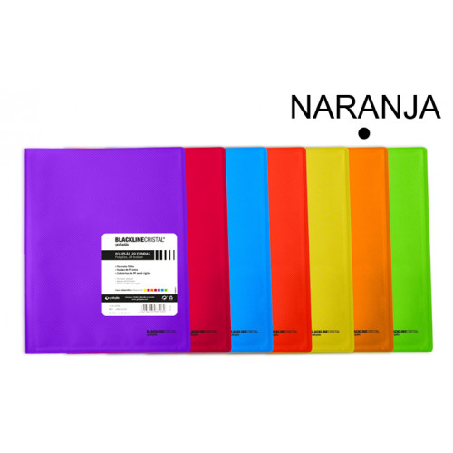 Carpeta con 20 fundas grafoplas poliplás blackline folio, naranja