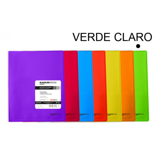 Carpeta con 20 fundas grafoplas poliplás blackline folio, verde claro