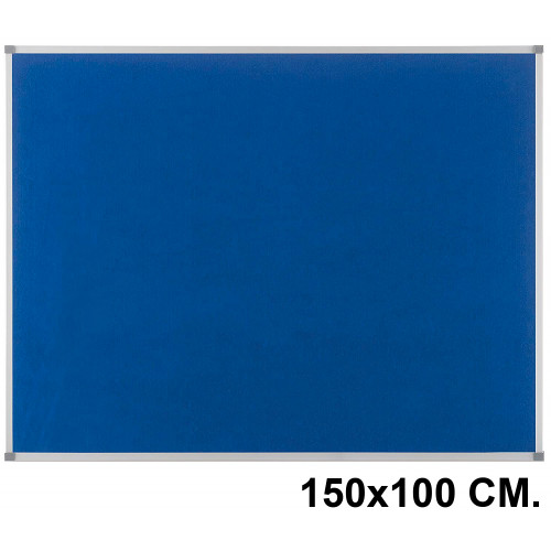 Tablero de fieltro con marco de aluminio nobo essence, 150x100 cm. azul