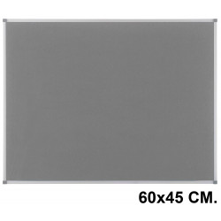 Tablero de fieltro con marco de aluminio nobo essence, 60x45 cm. gris