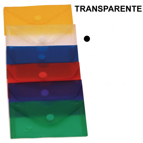 Sobre en polipropileno translúcido con cierre de velcro grafoplas ecoplás en formato tarjeta de visita color transparente.