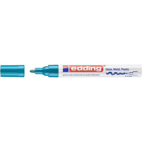 Marcador de tinta opaca permanente edding 750 azul claro