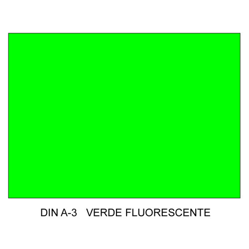 Cartulina canson iris, din a3, 250 grs/m². verde fluorescente