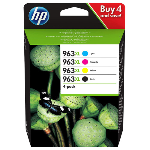 Cartucho ink-jet hewlett packard officejet pro 9010/9012/9015, multipack 963xl 4 colores 3yp35ae