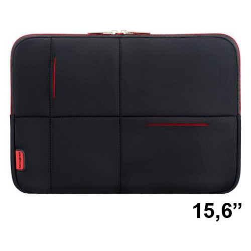 Funda para portátil samsonite airglow sleeves de 15,6", color negro/rojo.