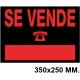 Cartel anunciador " se vende " archivo 2000, 350x250 mm. naranja fluorescente / negro