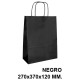 Bolsa de celulosa con asas retorcidas q-connect, 270x370x120 mm. negro