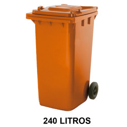 Contenedor de gran capacidad con 2 ruedas jn, 240 l. 577x715x1062 mm. cuerpo y tapa, naranja