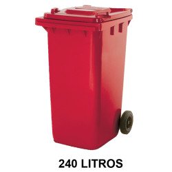 Contenedor de gran capacidad con 2 ruedas jn, 240 l. 577x715x1062 mm. cuerpo y tapa, rojo