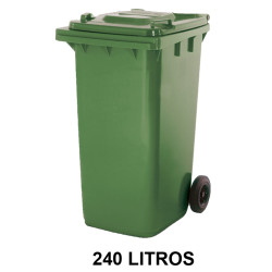 Contenedor de gran capacidad con 2 ruedas jn, 240 l. 577x715x1062 mm. cuerpo y tapa, verde