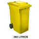 Contenedor de gran capacidad con 2 ruedas jn, 360 l. 601x880x1098 mm. cuerpo y tapa, amarillo