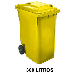 Contenedor de gran capacidad con 2 ruedas jn, 360 l. 601x880x1098 mm. cuerpo y tapa, amarillo