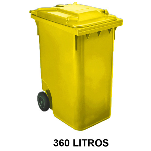 Contenedor de gran capacidad con 2 ruedas jn, 360 l. 601x880x1098 mm. cuerpo y tapa, amarillo