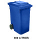 Contenedor de gran capacidad con 2 ruedas jn, 360 l. 601x880x1098 mm. cuerpo y tapa, azul