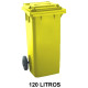 Contenedor de gran capacidad con 2 ruedas jn, 120 l. 543x480x927 mm. cuerpo y tapa, amarillo