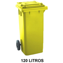 Contenedor de gran capacidad con 2 ruedas jn, 120 l. 543x480x927 mm. cuerpo y tapa, amarillo