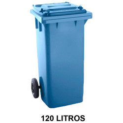 Contenedor de gran capacidad con 2 ruedas jn, 120 l. 543x480x927 mm. cuerpo y tapa, azul