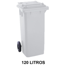 Contenedor de gran capacidad con 2 ruedas jn, 120 l. 543x480x927 mm. cuerpo y tapa, blanco