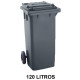 Contenedor de gran capacidad con 2 ruedas jn, 120 l. 543x480x927 mm. cuerpo y tapa, gris