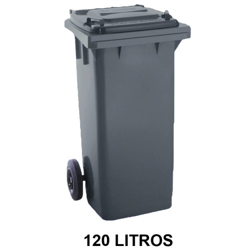 Contenedor de gran capacidad con 2 ruedas jn, 120 l. 543x480x927 mm. cuerpo y tapa, gris