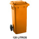 Contenedor de basura gran capacidad jn de 120 litros, naranja