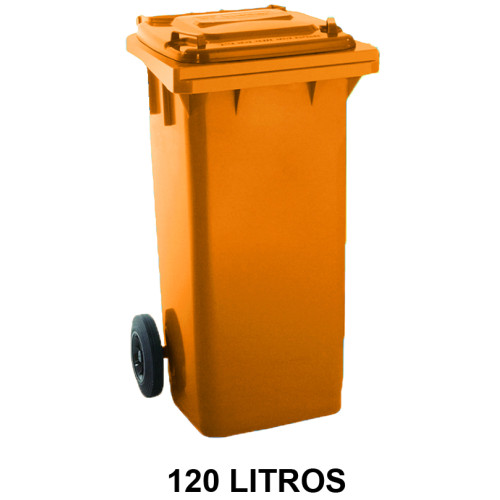 Contenedor de basura gran capacidad jn de 120 litros, naranja