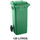 Contenedor de gran capacidad con 2 ruedas jn, 120 l. 543x480x927 mm. cuerpo y tapa, verde