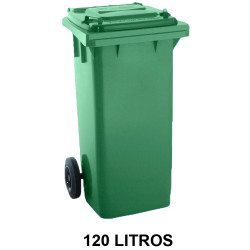 Contenedor de gran capacidad con 2 ruedas jn, 120 l. 543x480x927 mm. cuerpo y tapa, verde