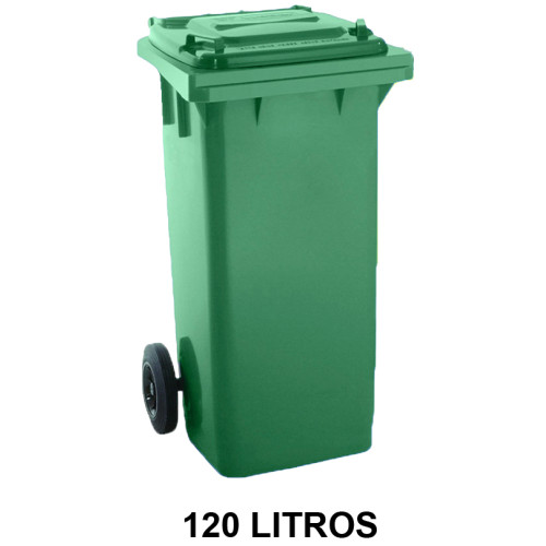 Contenedor de gran capacidad con 2 ruedas jn, 120 l. 543x480x927 mm. cuerpo y tapa, verde