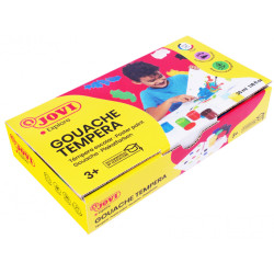 Témpera escolar jovi, estuche de 7 botes de 35 ml. colores surtidos + pincel