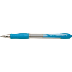 Bolígrafo retráctil pilot super grip, cuerpo azul claro, azul