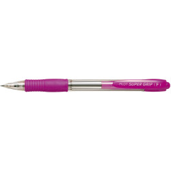 Bolígrafo retráctil pilot super grip, cuerpo rosa, azul