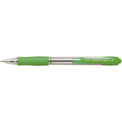 Bolígrafo retráctil pilot super grip, cuerpo verde claro, azul