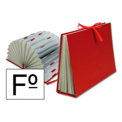 Carpeta clasificadora con fuelle en cartón forrado liderpapel, folio, 20 dptos. a-z y 1,31, burdeos